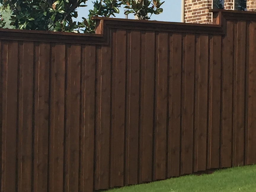 Dark Stained Fence In Allen, TX