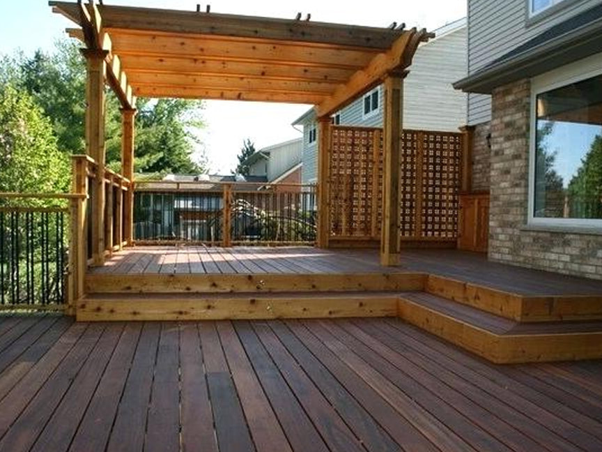 Stained Wooden Deck and Arbor in Allen, TX